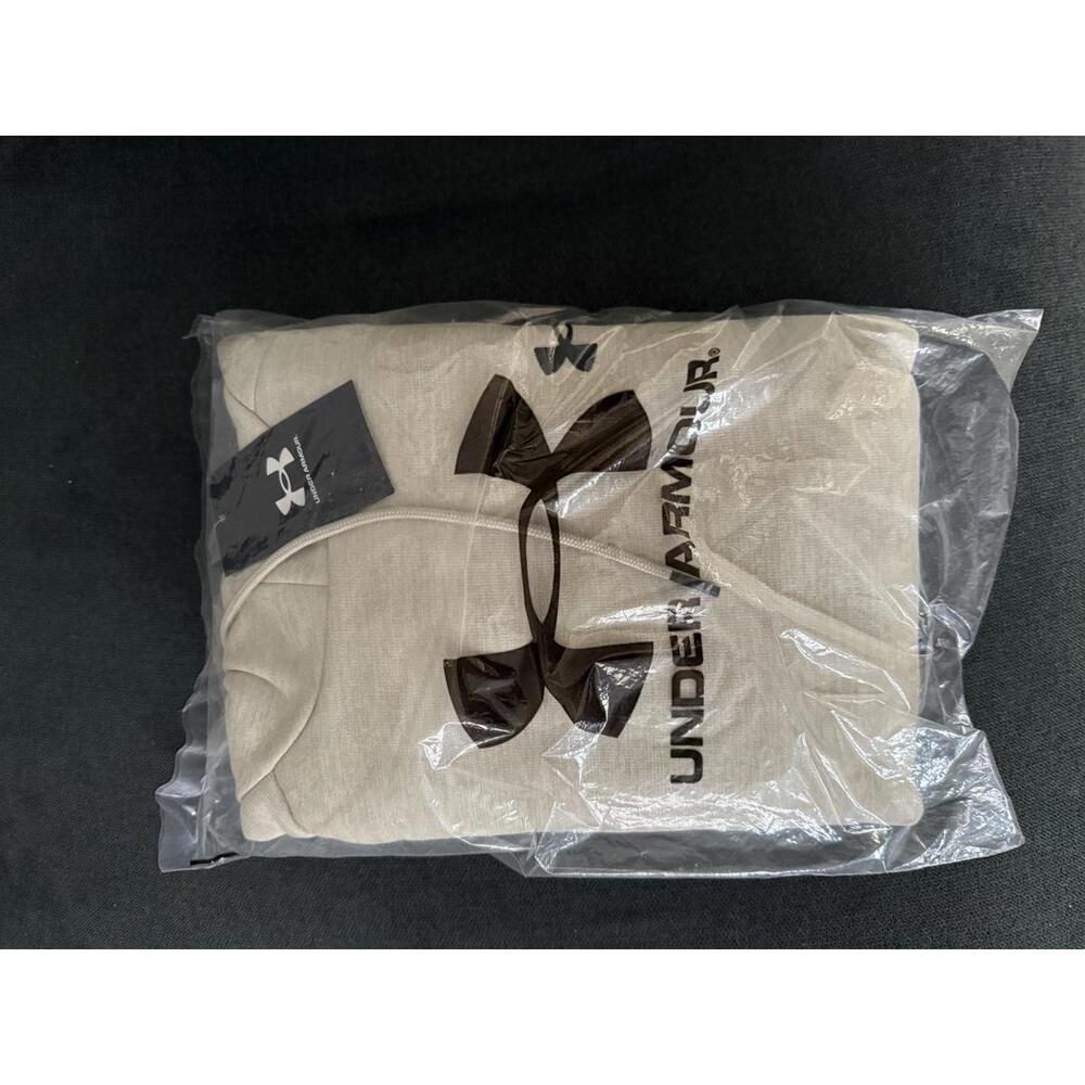 Under Armour Mens Armour Fleece Twist Hoodie Pullover Khaki XLarge